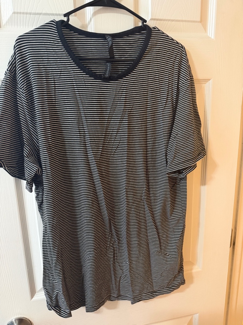 lululemon athletica Black & White Striped Short Sleeve Tee